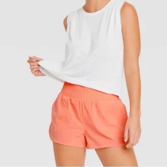 JoyLab Peach/Coral Mini Thick Elastic Quick Dry Athletic Running Shorts (L) - Picture 1 of 14